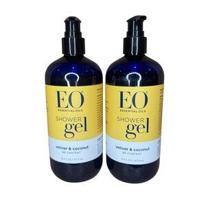 Lot Of 2 EO Essential Oils Vetiver Coconut Shower Gel Body Wash 16 Oz